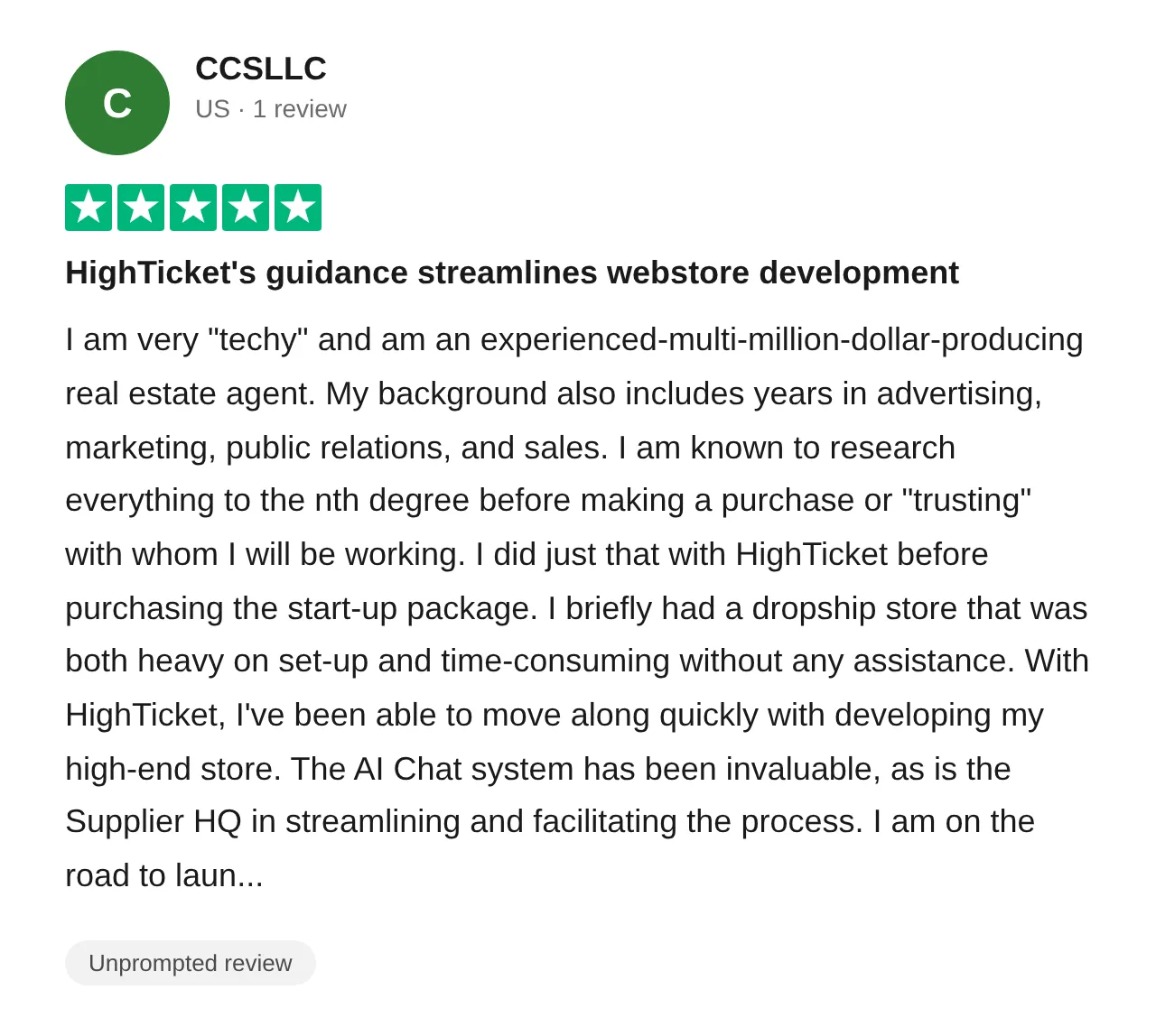 Trustpilot review — Ccsllc (#2)