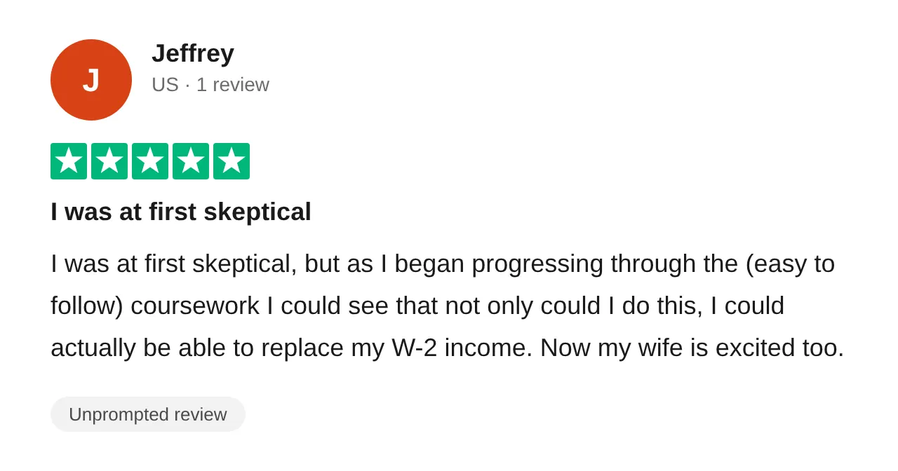 Trustpilot review — Jeffrey (#4)