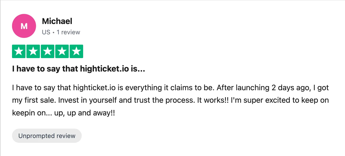 Trustpilot review — Michael (#5)