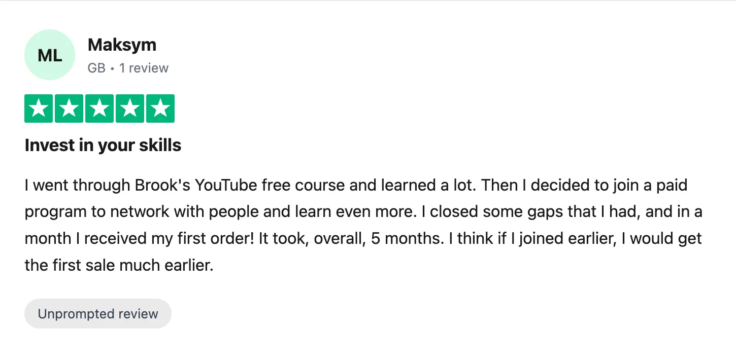 Trustpilot review — Maksym (#6)