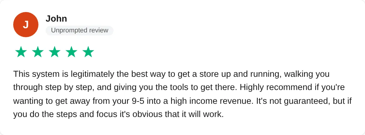 Trustpilot review — John (#8)