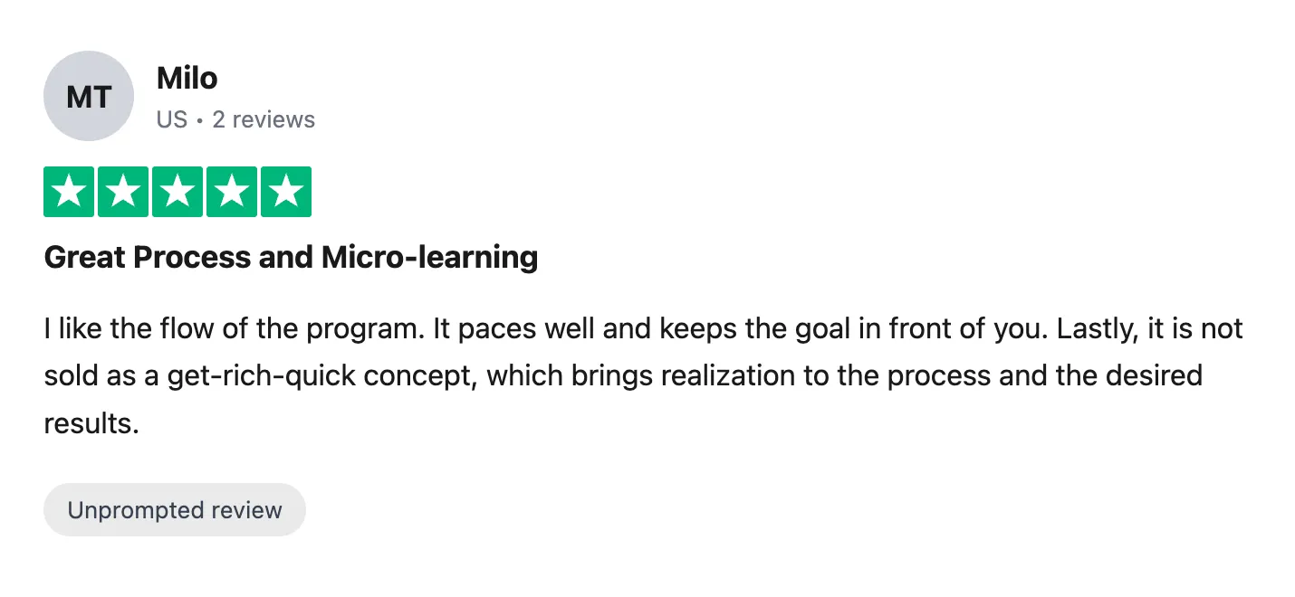 Trustpilot review — Milo (#15)