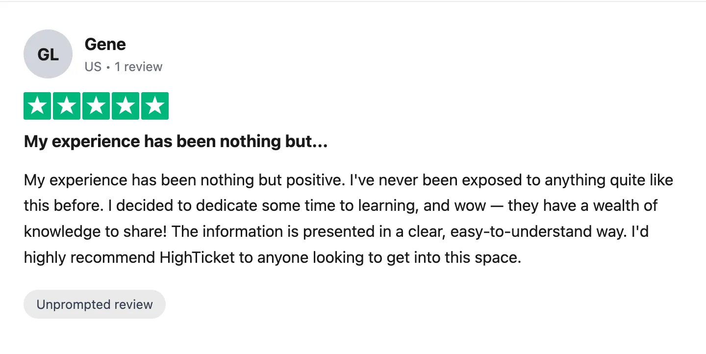 Trustpilot review — Gene (#23)