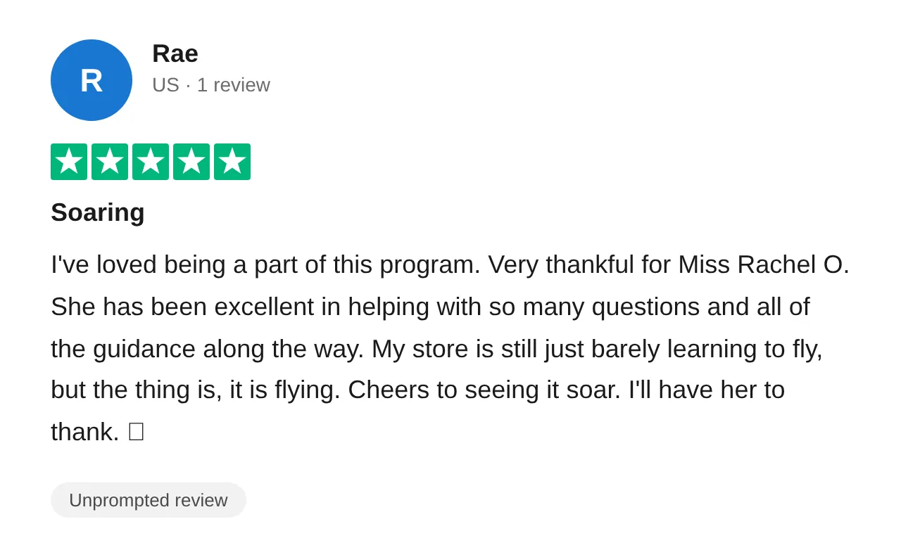 Trustpilot review — Rae (#25)