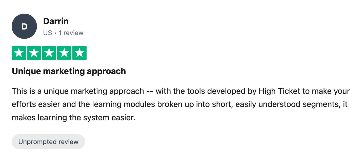 Trustpilot review — Darrin (#33)