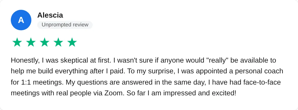 Trustpilot review — Alescia (#38)