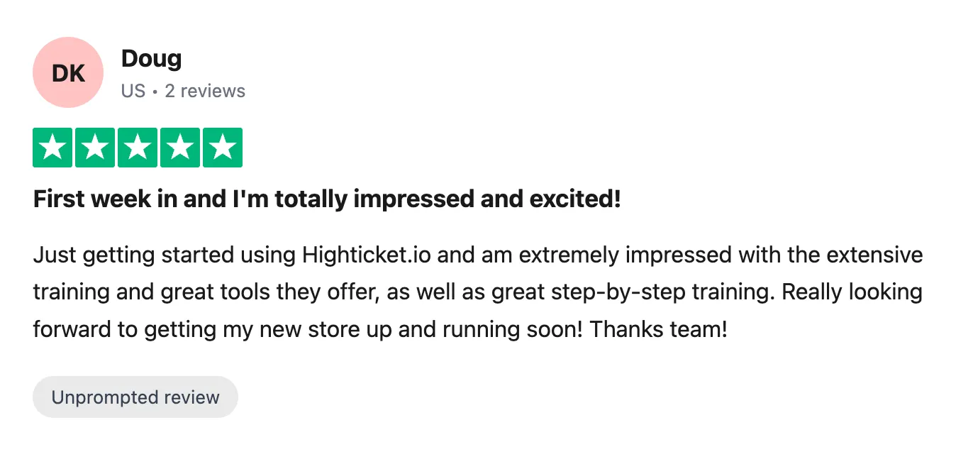 Trustpilot review — Doug (#42)