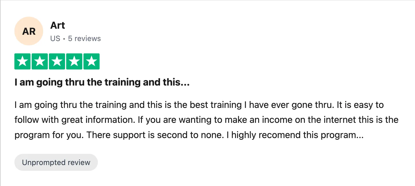 Trustpilot review — Art (#45)
