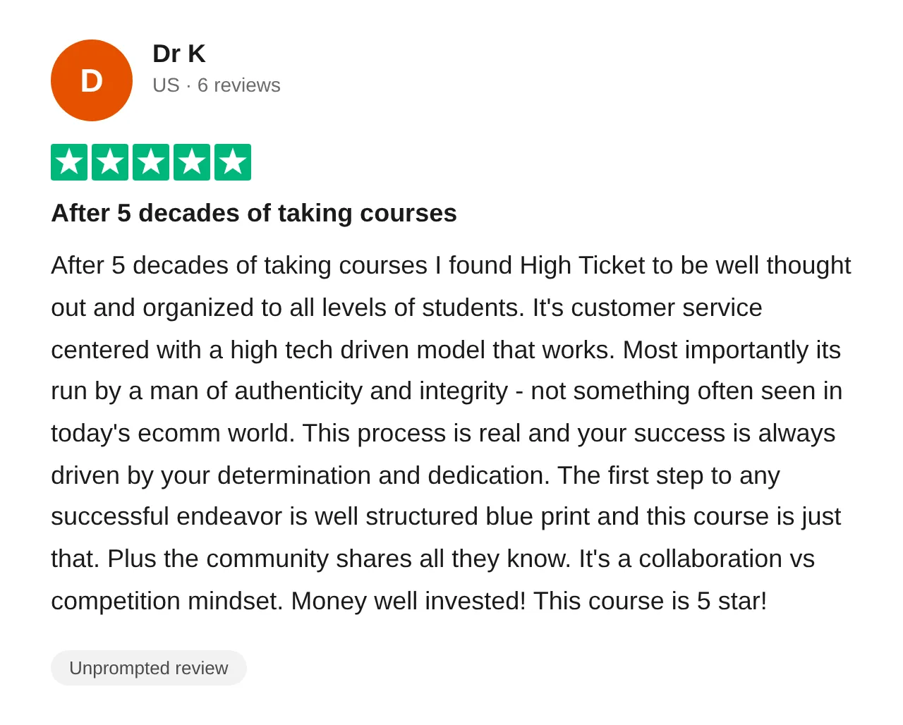 Trustpilot review — Drk (#47)