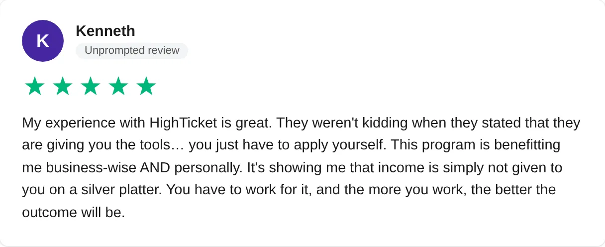 Trustpilot review — Kenneth (#49)