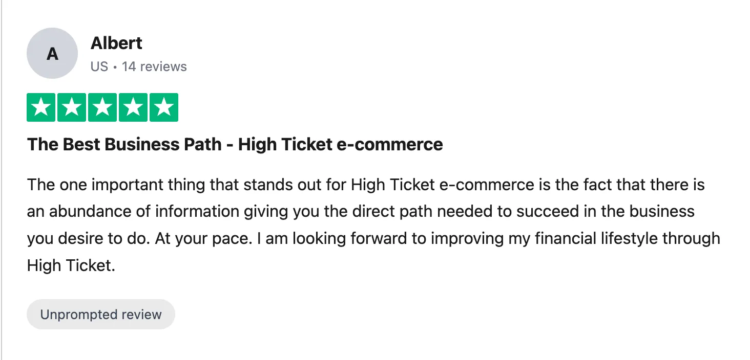 Trustpilot review — Albert (#52)