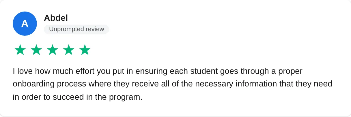 Trustpilot review — Abdel (#53)