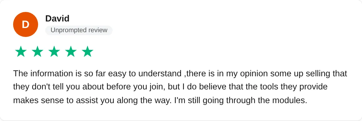 Trustpilot review — David (#55)