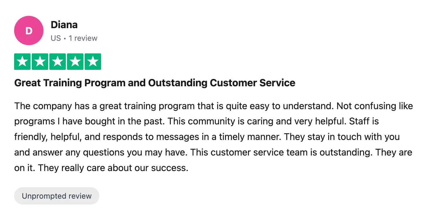 Trustpilot review — Diana (#63)