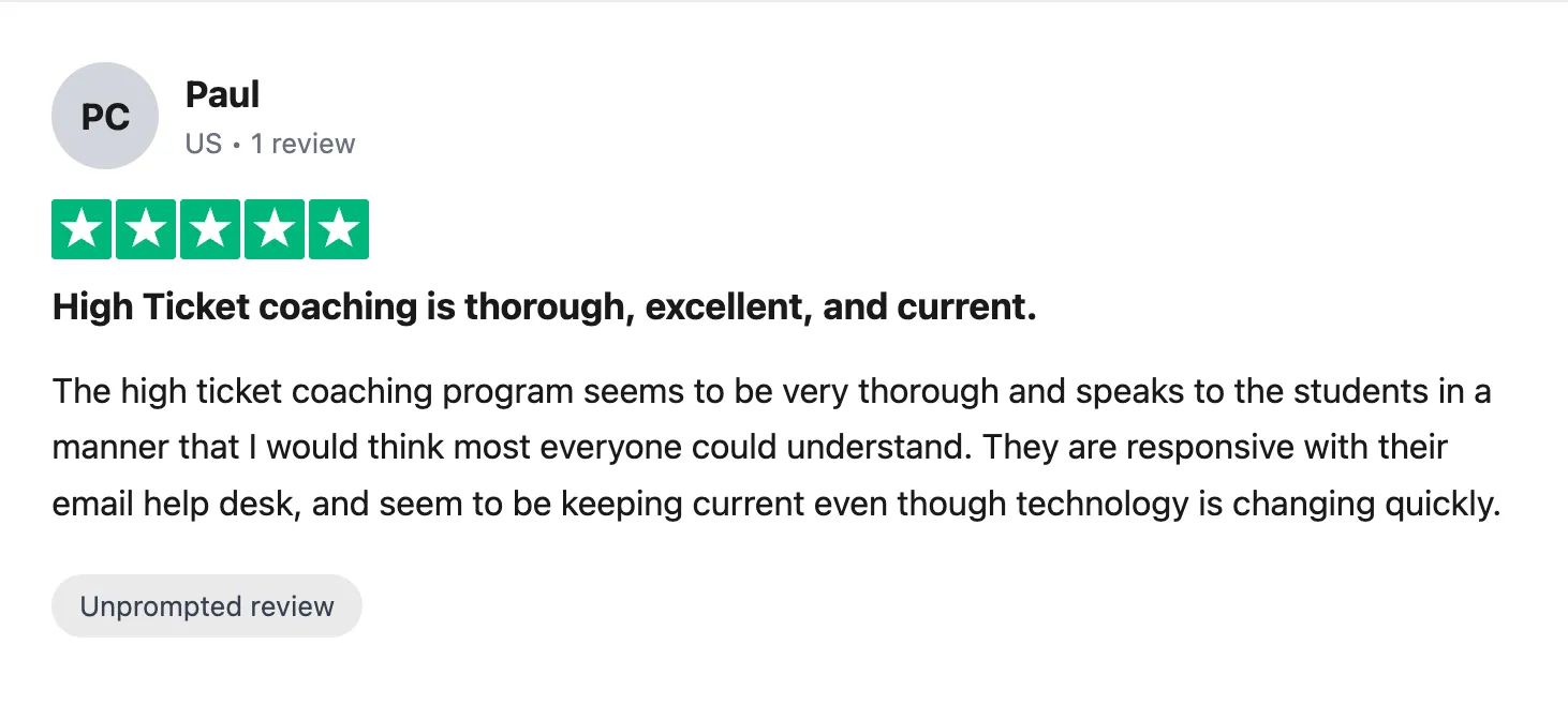 Trustpilot review — Paul (#64)