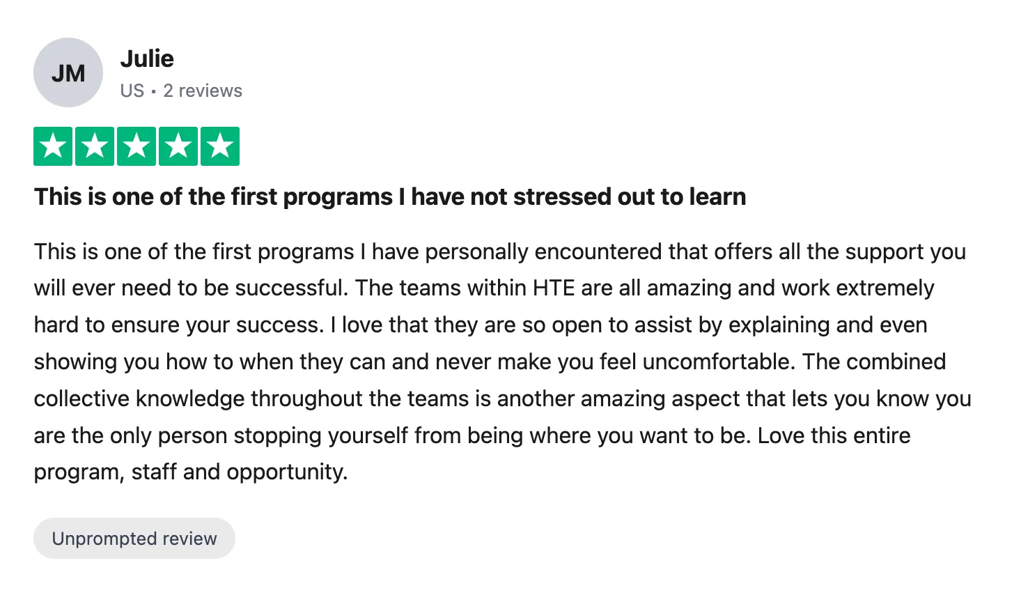 Trustpilot review — Julie-1 (#66)