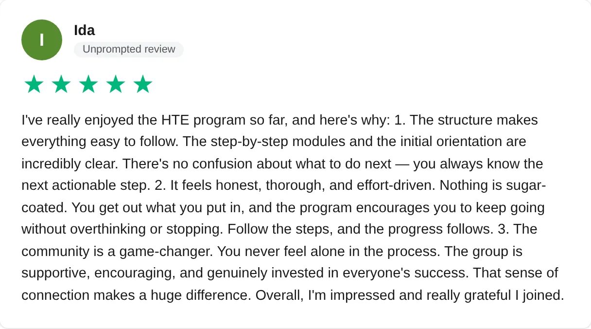 Trustpilot review — Ida (#69)