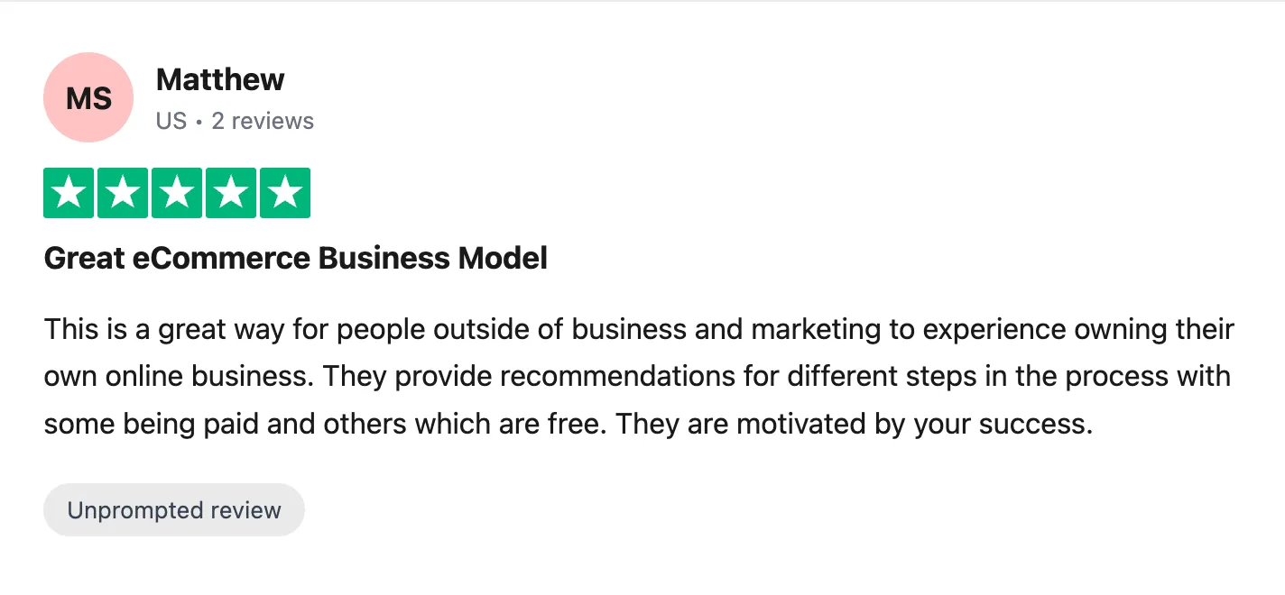 Trustpilot review — Matthew (#73)