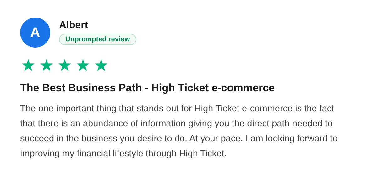 Trustpilot review — Albert-1 (#74)