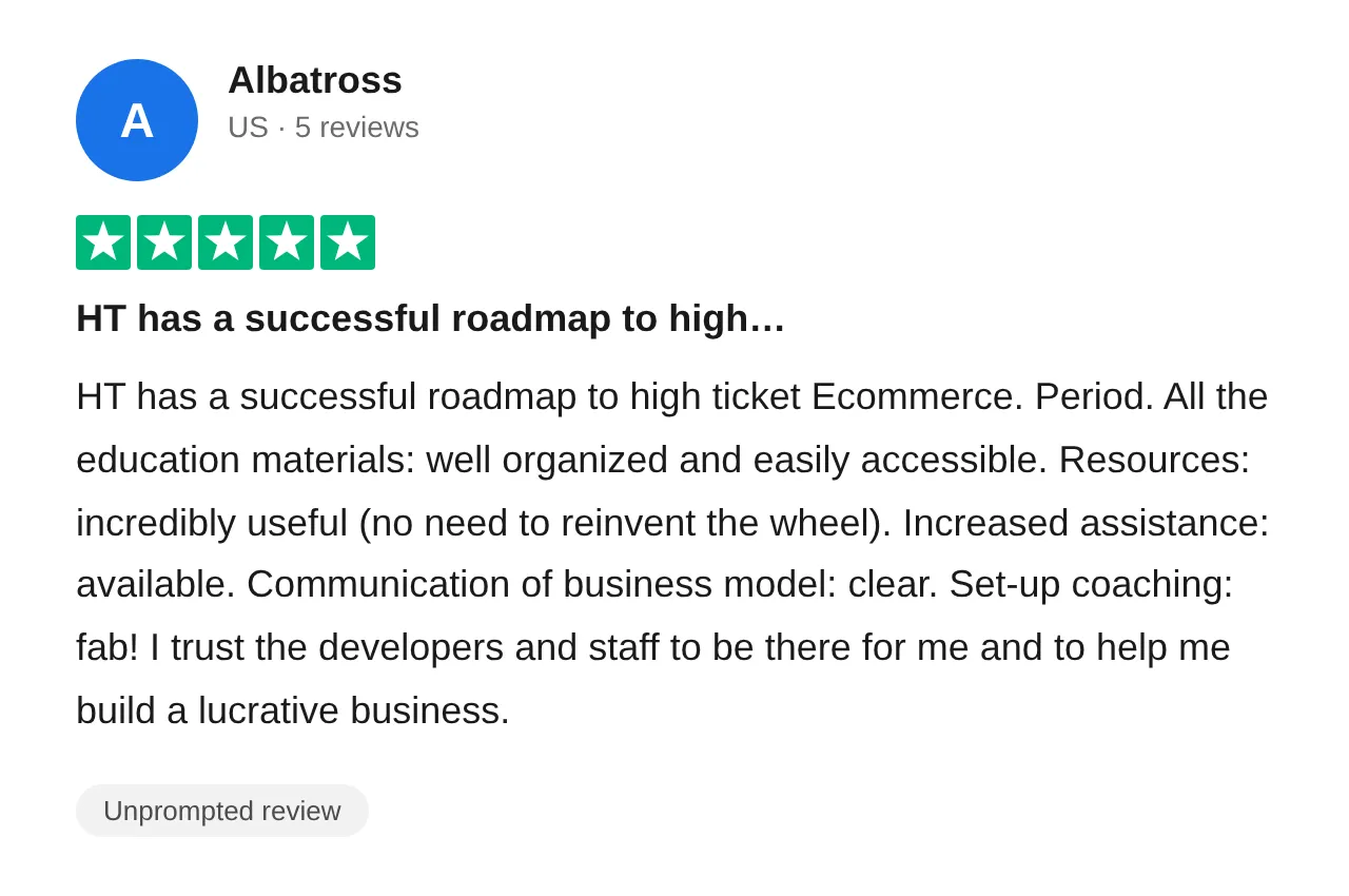 Trustpilot review — Albatross (#76)