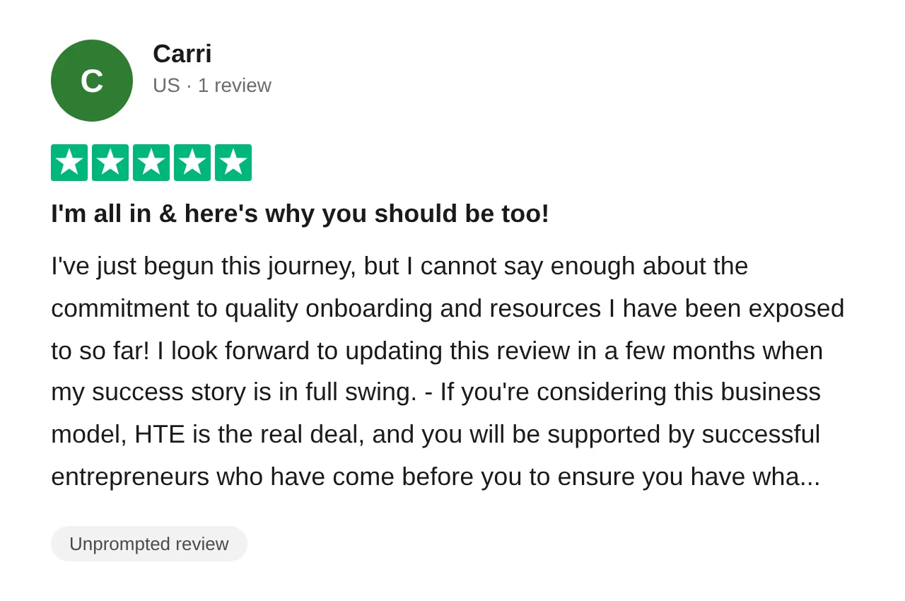 Trustpilot review — Carri (#77)