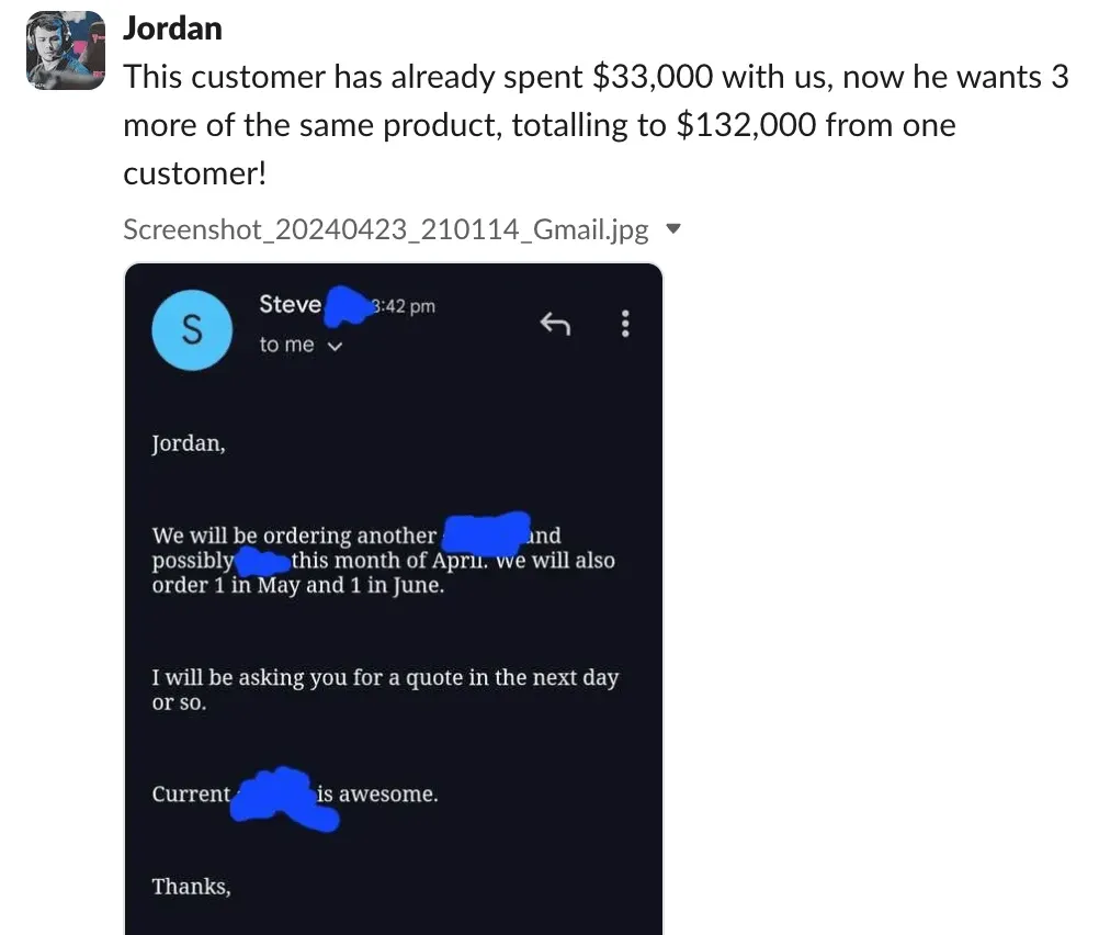 Student sales result — Jordan (#3)