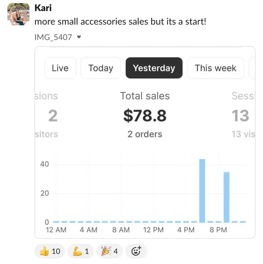 Student sales result — Kari (#8)