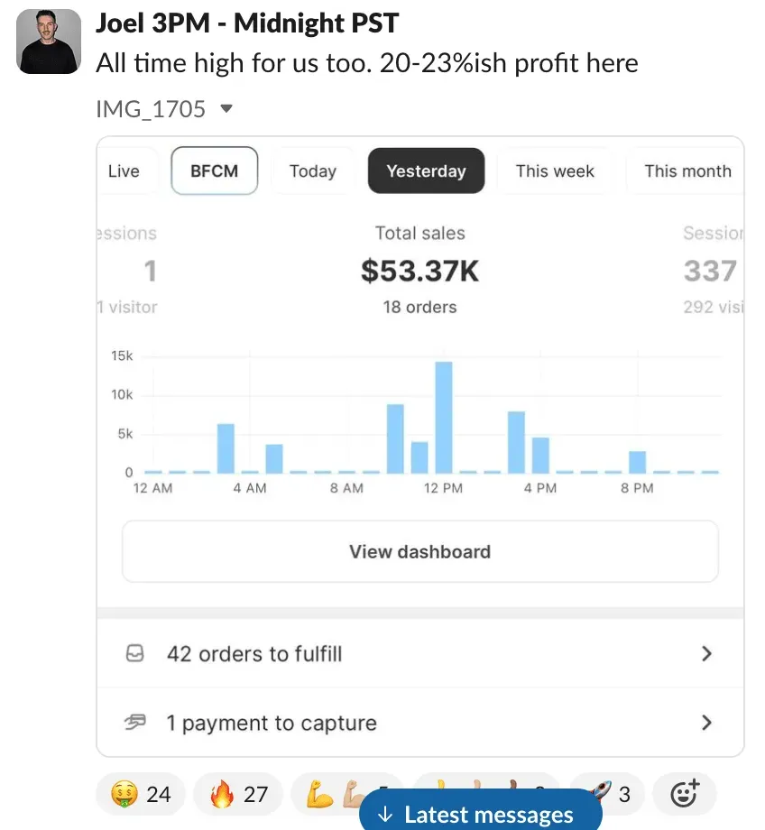 Student sales result — Joel (#18)
