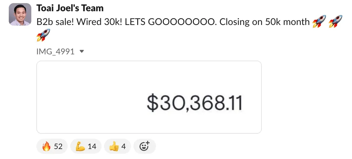 Student sales result — Toai (#20)