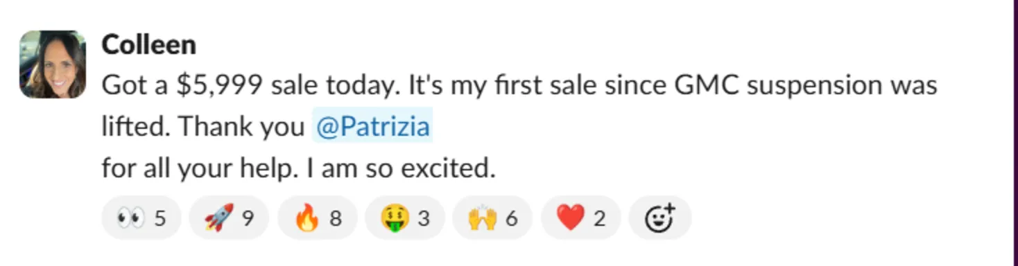 Student sales result — Colleen (#22)