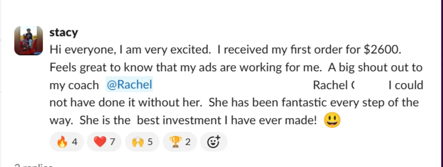 Student sales result — Stacy (#25)