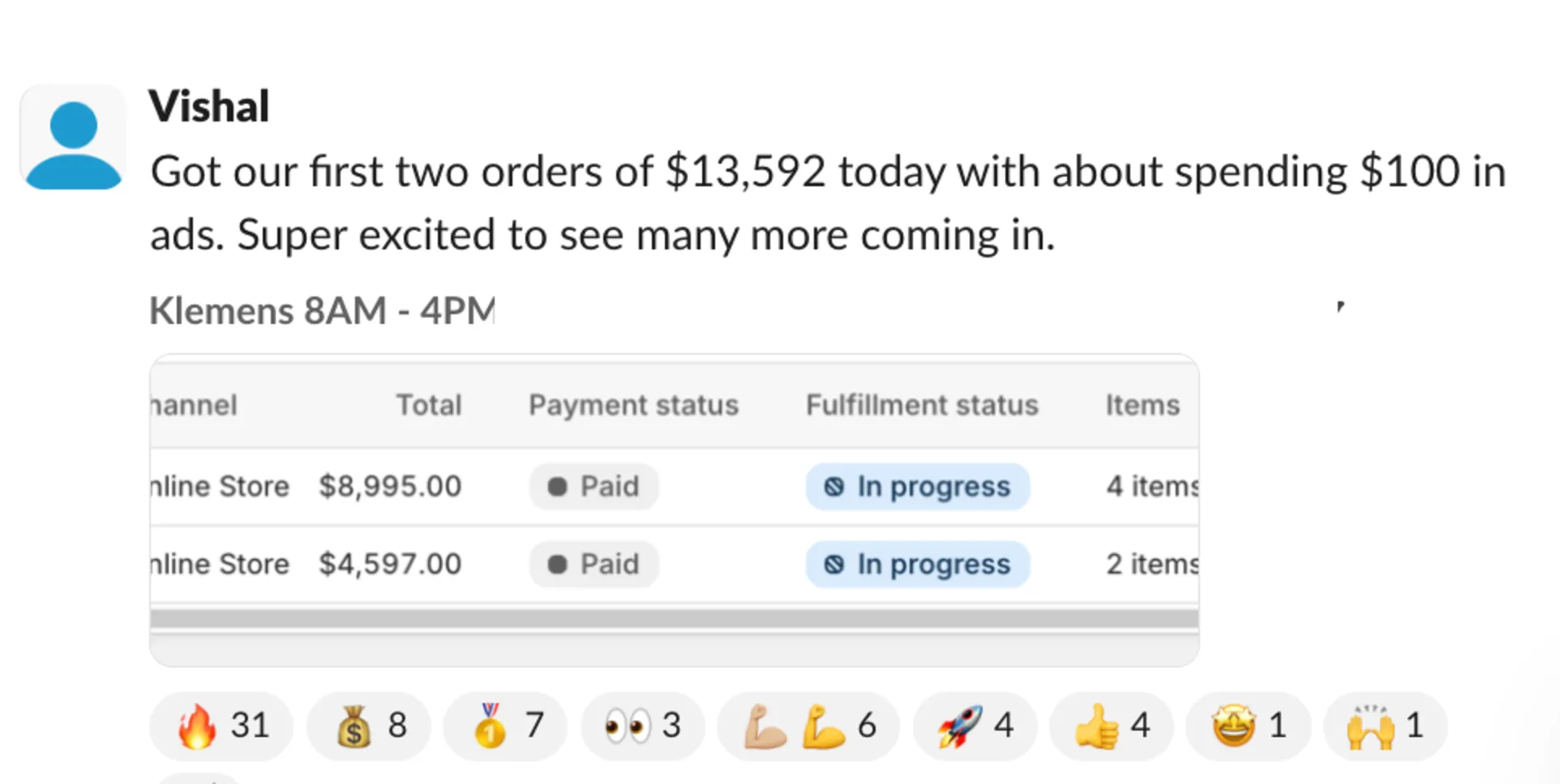 Student sales result — Vishal (#26)