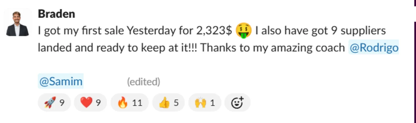 Student sales result — Braden (#33)