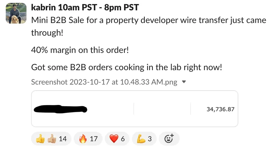 Student sales result — Kabrin (#34)