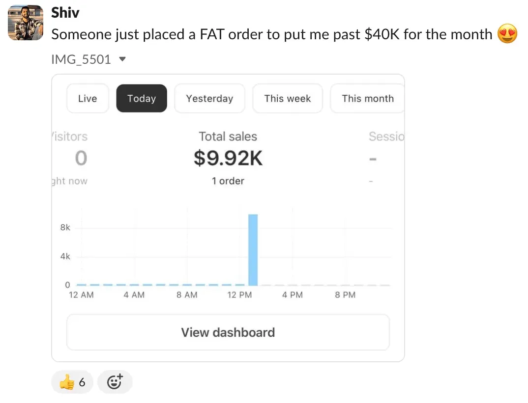 Student sales result — Shiv (#43)