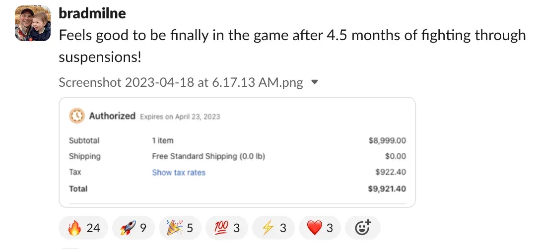 Student sales result — Brad (#44)