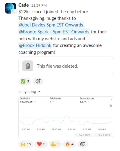 Student sales result — Cade (#52)