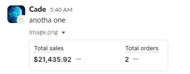 Student sales result — Cade (#57)