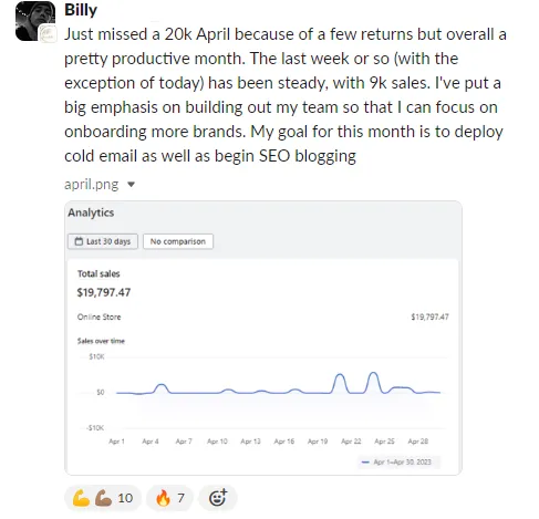 Student sales result — Billy (#61)