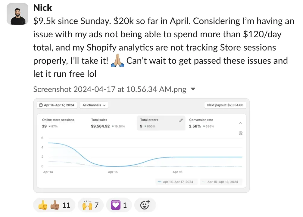 Student sales result — Nick (#63)