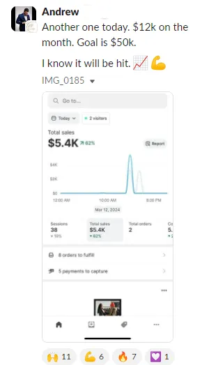 Student sales result — Andrew (#64)