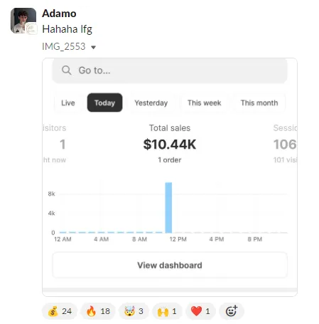Student sales result — Adamo (#76)