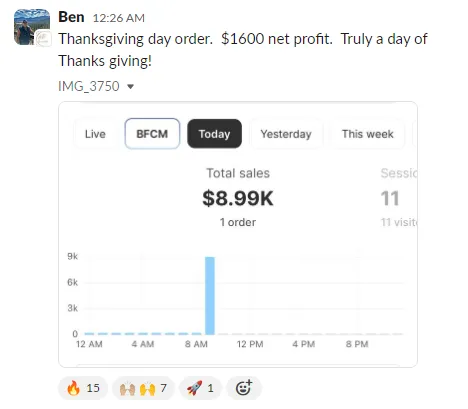Student sales result — Ben (#84)