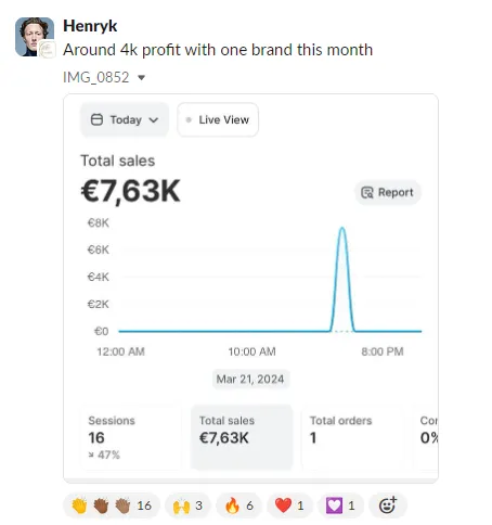 Student sales result — Henryk (#88)