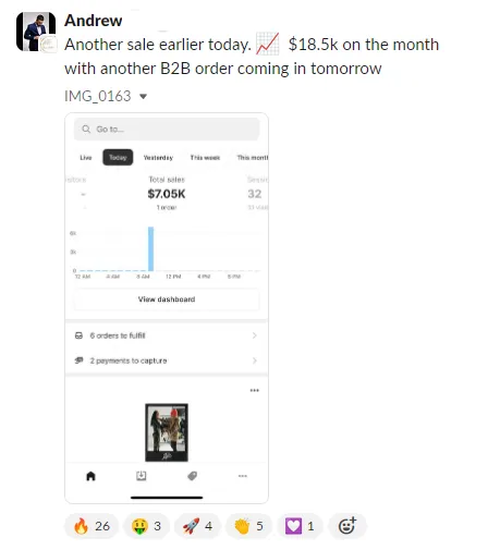 Student sales result — Andrew (#89)