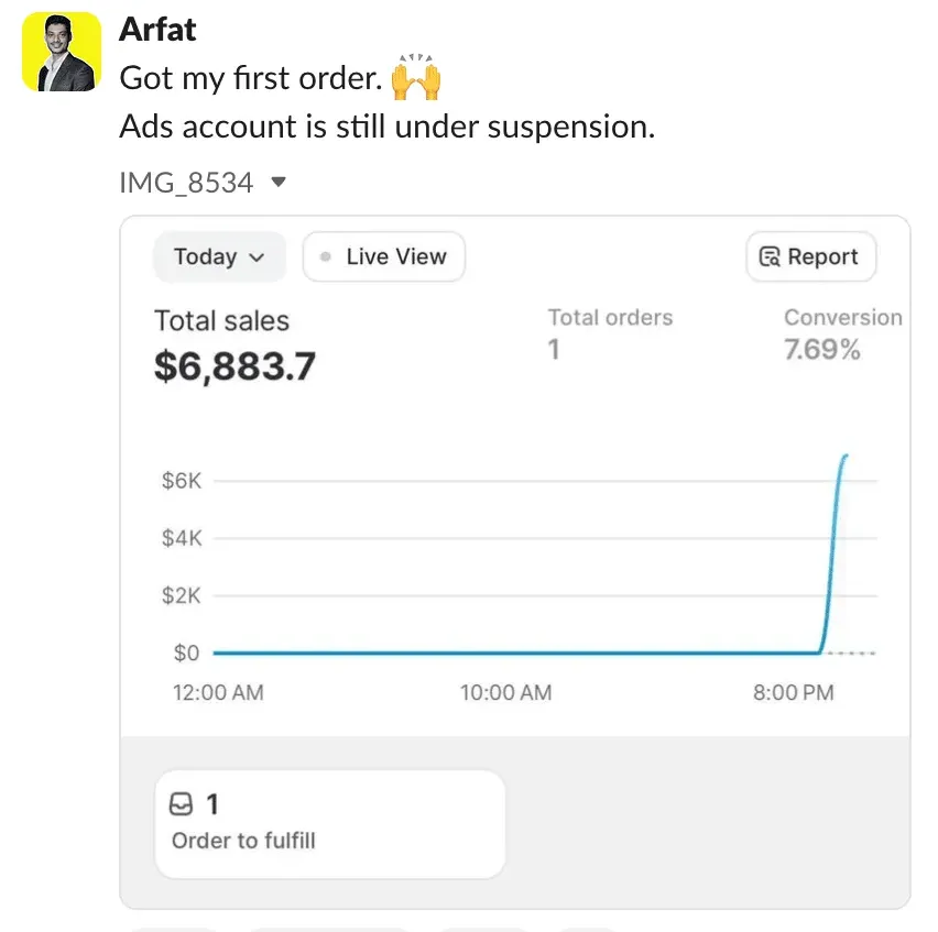 Student sales result — Arfat (#92)