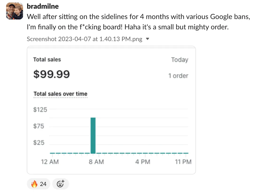 Student sales result — Brad (#94)
